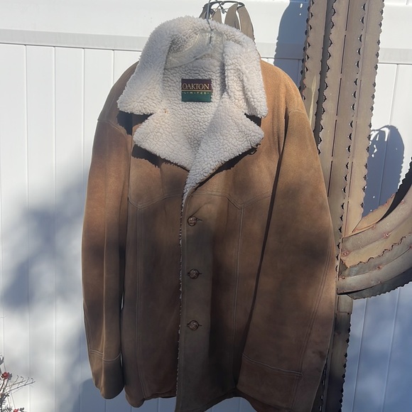 Vintage 70's Suede Sherpa lined Ranchers/Yellowstone Coat/Jacket -Oakton - Picture 3 of 17